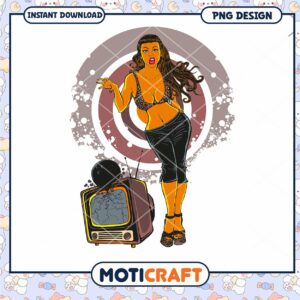 Stylish Retro Fashion Illustration PNG for Instant Download