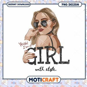 Stylish Girl PNG Design Instant Download for Creative Use
