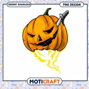 Stabbed Pumpkin PNG Halloween Design