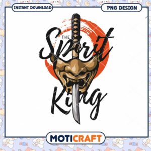 Spirit King Samurai Sword PNG Design for Instant Download