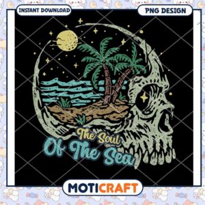 Soul of the Sea Skull Design Instant Download PNG File