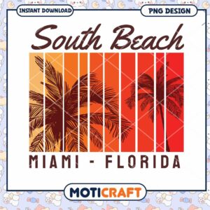 South Beach Miami Florida PNG Design