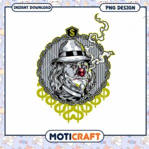 Smoking Money Clown PNG Design