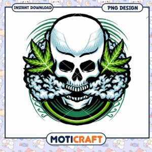 Skull Weed PNG Design Instant Download