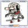 Skull Skateboard PNG Design Instant Download