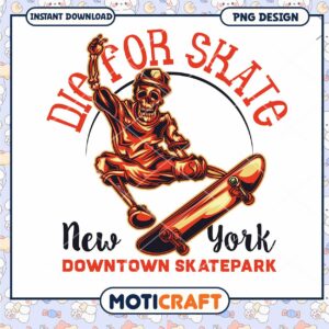 Skull Skateboarder PNG Design
