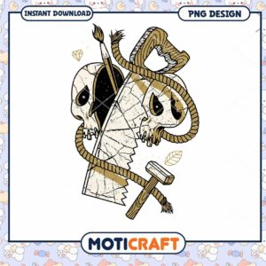 Skull Saw PNG Design Instant Download