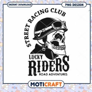 Skull Rider PNG Street Racing Club Design