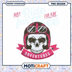 Skull Rider PNG Born for Ride Adventures
