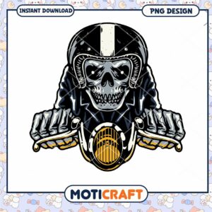 Skull Motorcycle Rider PNG Design