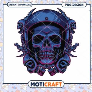 Skull Motorcycle Helmet PNG Design