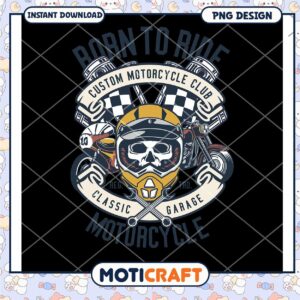 Skull Motorcycle PNG Design