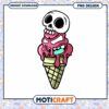 Skull Ice Cream Cone PNG Design for Instant Download 1 Skull Ice Cream Cone PNG Design for Instant Download