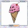 Skull Ice Cream Cone PNG Design