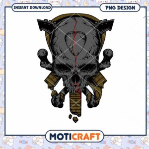 Skull Guitar PNG Design Instant Download