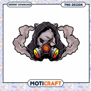 Skull Gas Mask PNG Design Instant Download