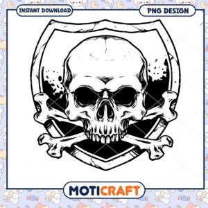 Skull Crossbones PNG Design Instant Download