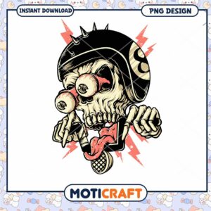 Skull Design with Spikes and Eyeballs PNG Art Download