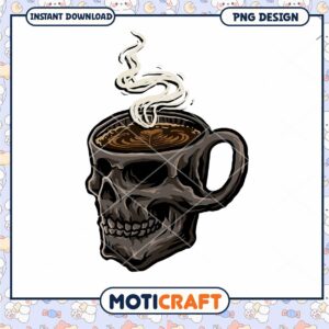 Skull Coffee Mug PNG Design