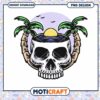 Skull and Palm Tree PNG Design Instant Download Art