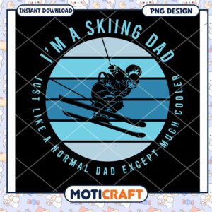 Skiing Dad PNG Design for Cool Dad Gift and Apparel