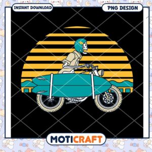 Skeleton Surfer Motorcycle PNG Design