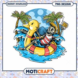 Skeleton Summer Fun PNG Design