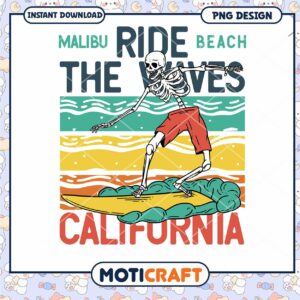 Skeleton Surfer California PNG