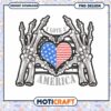 Skeleton Hands Patriotic Heart PNG 2 Skeleton Hands Patriotic Heart PNG