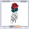 Skeleton Hand Holding Rose PNG Design for Download