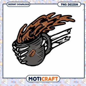 Skeleton Hand Coffee PNG Design