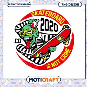 Skateboard 2020 Design Instant Download PNG Graphic Art