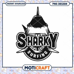 Sharky Surfing PNG Design