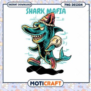 Shark Mafia Cool PNG Design for Instant Download Fun