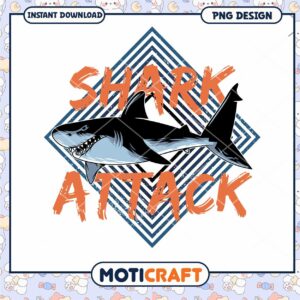 Shark Attack PNG Design Instant Download