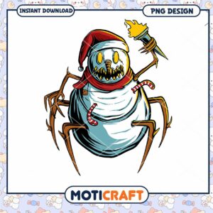 Scary Snowman PNG Design Instant Download