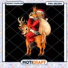 Santa Riding Reindeer PNG Design 1 Santa Riding Reindeer PNG Design