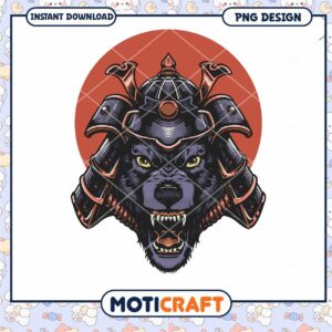 Samurai Wolf PNG Design Instant Download for Unique Art