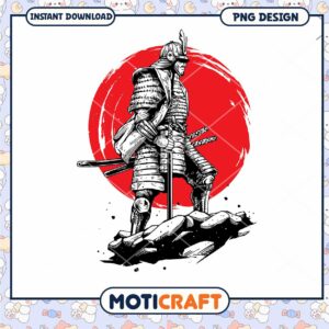 Samurai Warrior PNG Design for Instant Download Art