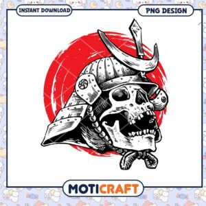 Samurai Skull Artwork PNG Instant Download for Creatives