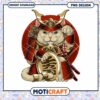 Samurai Cat PNG Design Instant Download