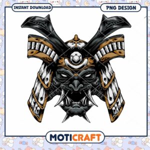 Samurai Oni Mask PNG Design