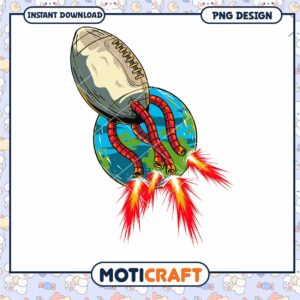 Rocketing Football Design PNG Instant Download Image Art