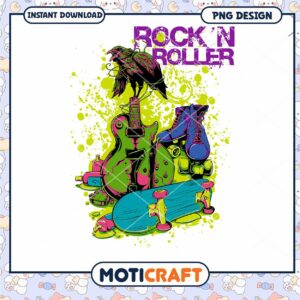 Rock N Roller PNG Design Sublimation