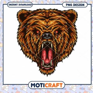 Roaring Grizzly Bear PNG Design