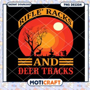 Rifle Racks and Deer Tracks PNG Design