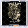 Ride Fast Die Young Skeleton Scooter Club PNG Design