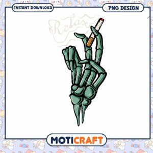 Relaxing Skeleton Hand PNG Design
