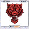 Red Wolf Head PNG Design Instant Download 1 Red Wolf Head PNG Design Instant Download