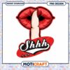 Red Lips Shhh PNG Design